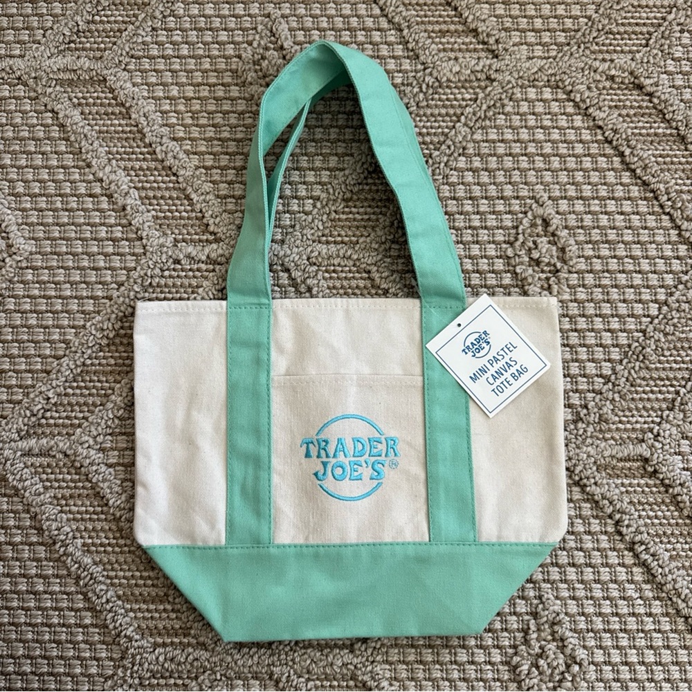 Mint Green and Cream Tote Bag